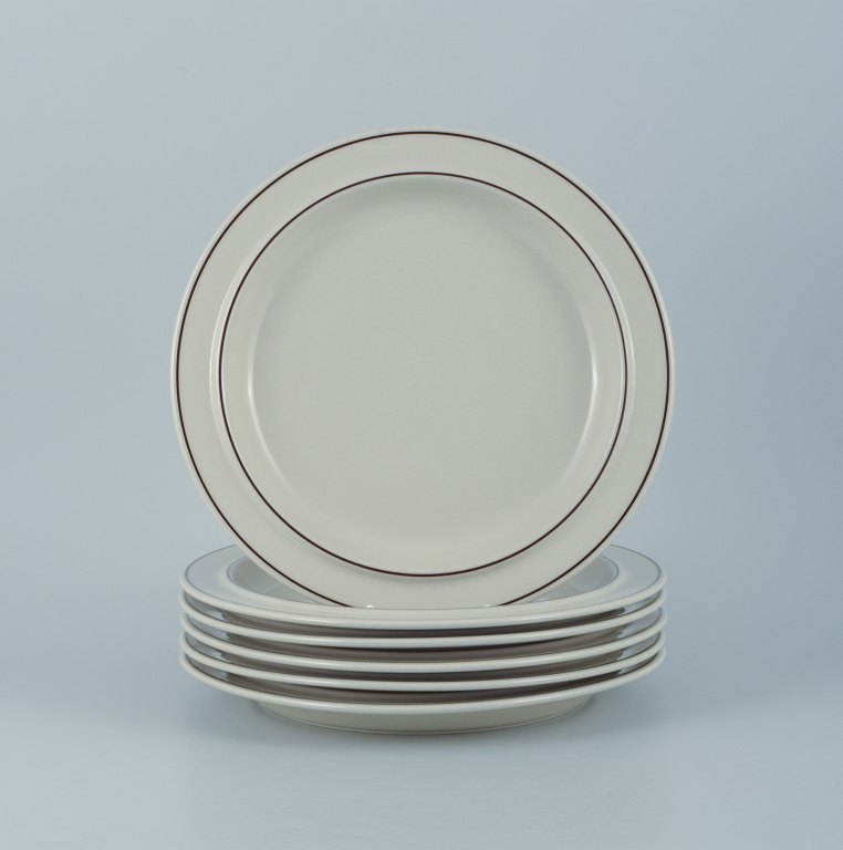 Arabia, Finland. Six Fennica stoneware plates.