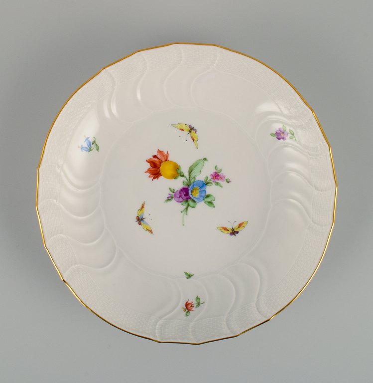 KPM (Königliche Porzellan Manufaktur), Germany, bowl decorated with flowers, butterflies and gold.