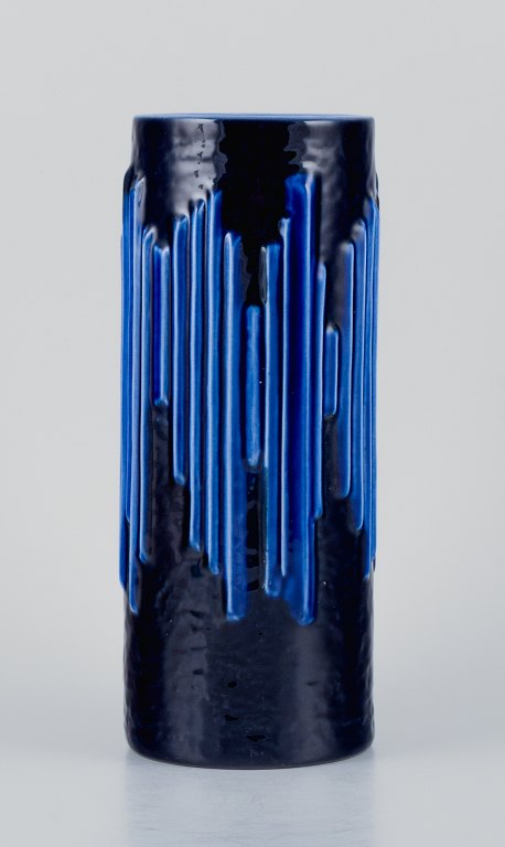 Carl Harry Stålhane (1920-1990) for Rörstrand. Large Andalusia vase in glazed ceramics.