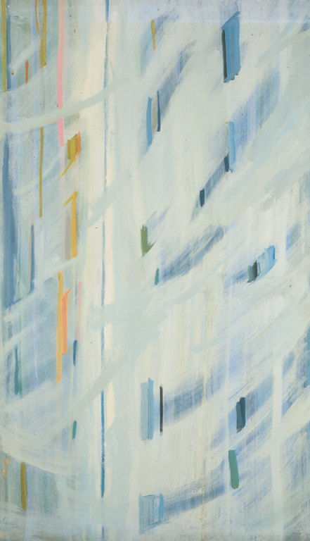 Monique Beucher (1934), French artist. Oil on canvas.Abstract composition. Colorful palette.