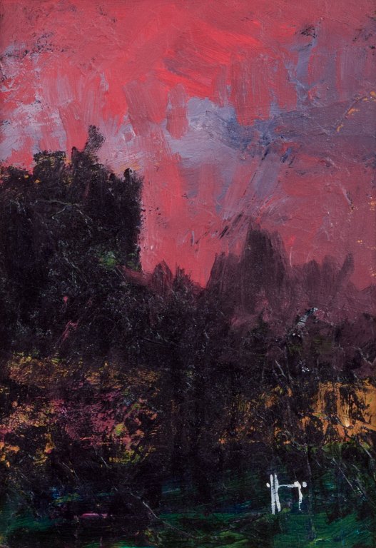 Svensk kunstner, olie på plade.Abstrakt komposition.