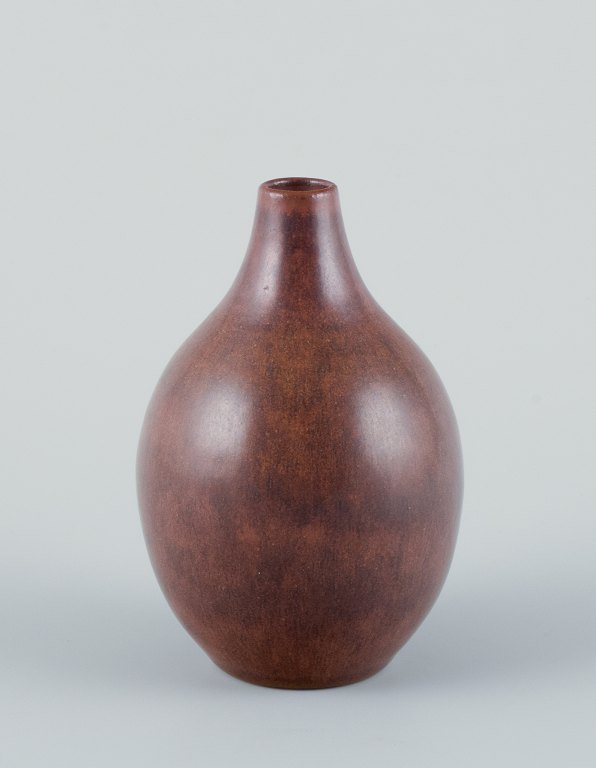 Ingrid and Erich Triller, Sweden.Unique ceramic vase decorated with brown-toned glaze.
