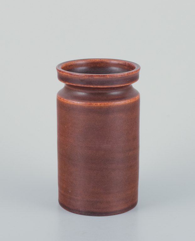 Ingrid and Erich Triller, Sweden.Unique ceramic vase decorated with brown toned glaze.