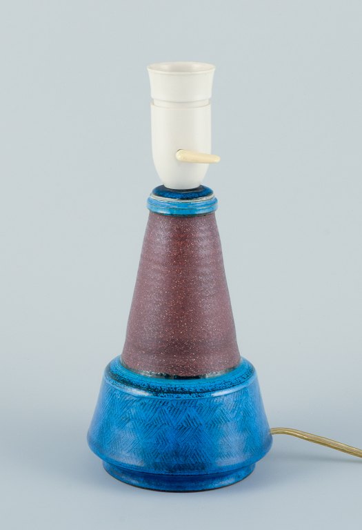 Nils Kähler for Kähler. Keramik bordlampe med glasur i turkis.