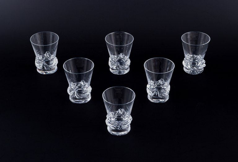 Daum, France.A set of six large vodka glasses.