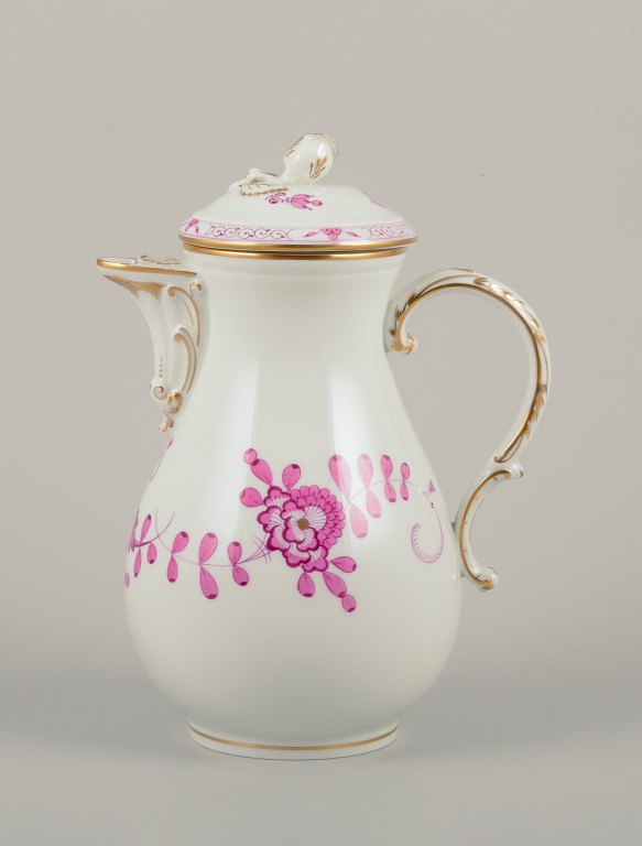 Meissen, Germany.A "Pink Indian" porcelain coffee pot.