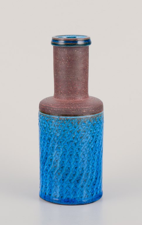 Nils Kähler for Kähler. Ceramic vase in azure glaze.