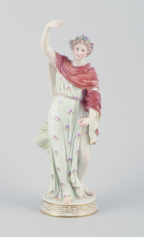 Meissen, Tyskland.Porcelænsfigur af Flora.