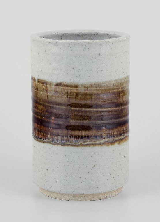 European studio ceramicist.Unique ceramic vase, cylindrical.