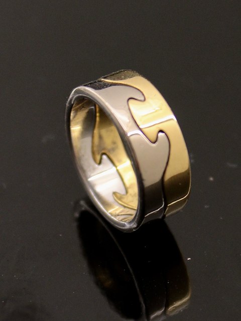 Georg Jensen 18 carat gold fission ring