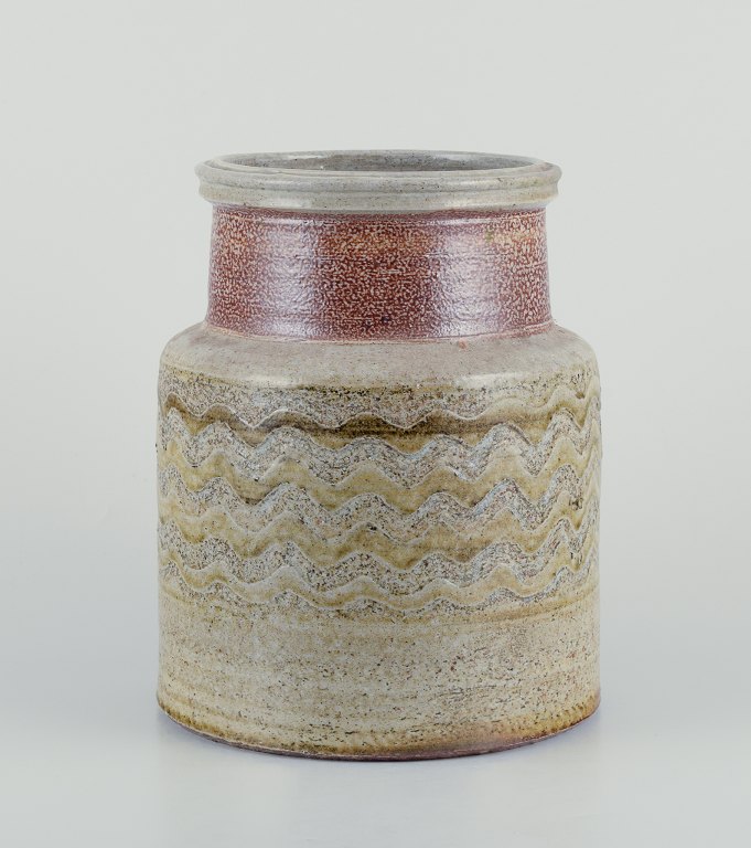 Nils Kähler for Kähler.Large ceramic vase in modernist style.