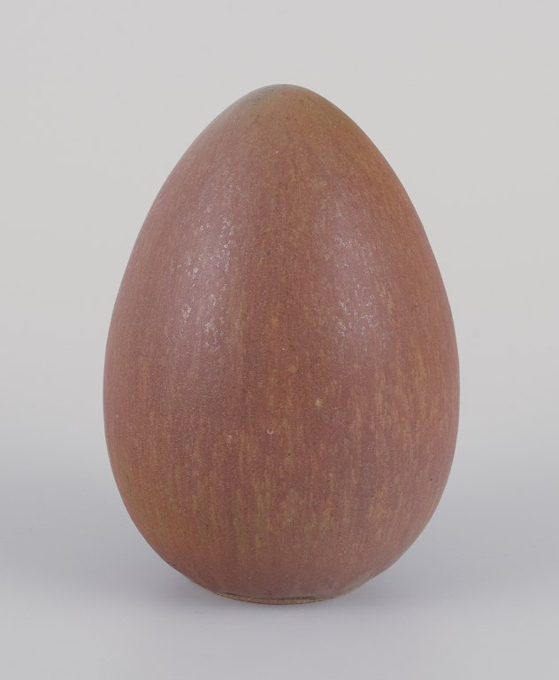 European studio ceramist.Sculpture in the shape of an egg in hand-glazed ceramic.