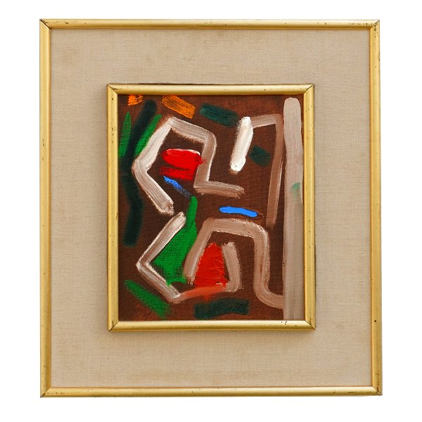 Egon Mathiesen, 1907-76, Denmark, oil on canvas. Composition signed and dated 
1970. Visible size: 26x21cm. With frame: 44x39cm