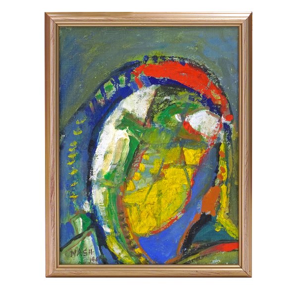 Jørgen Nash, Denmark, 1920-2004, oil on wood. Signed and dated 1961. Visible 
size: 37x28cm. With frame: 42x33cm