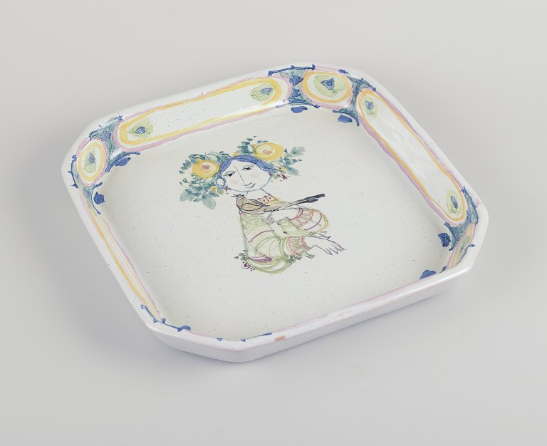 Bjørn Wiinblad for Det Blå Hus.
Unika ottekantet fad/vægrelief i keramik.