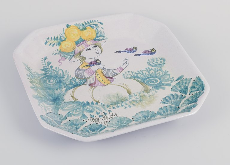 Bjørn Wiinblad for Det Blå Hus.
Unika ottekantet fad/vægrelief i keramik.