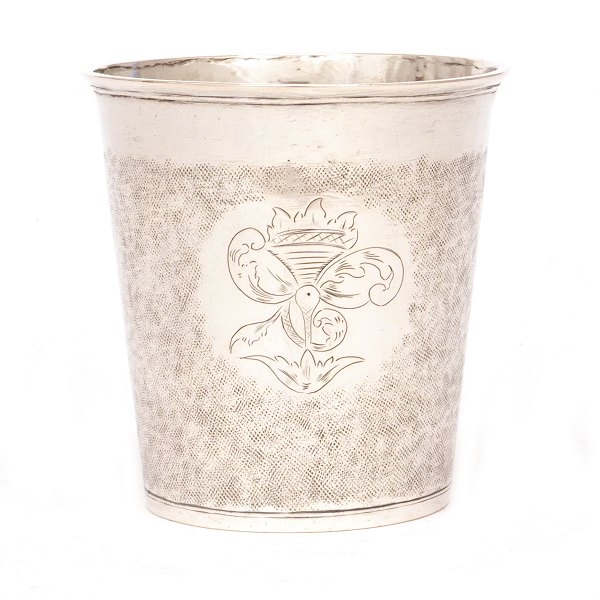 Silver cup by Anders Pedersen Schanderup, Skanderborg, Denmark 1743-65. Dated 
1752. H: 10cm
