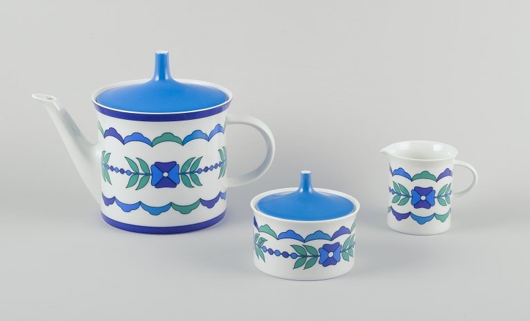 Emilio Pucci for Rosenthal Studio-Linie, Tyskland. Kaffekande, sukkerskål og flødekande af porcelæn.