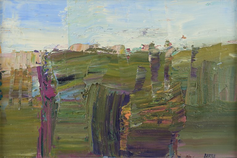 Lars Bertle, Swedish artist.Oil on canvas.Abstract landscape from Fårö.