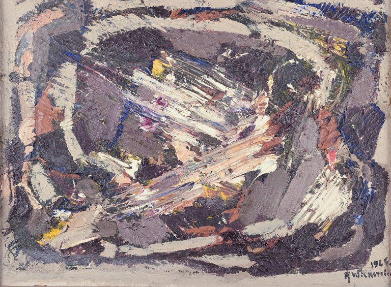 Åke Wickström, Swedish artist.
Oil on canvas.
Abstract composition.
