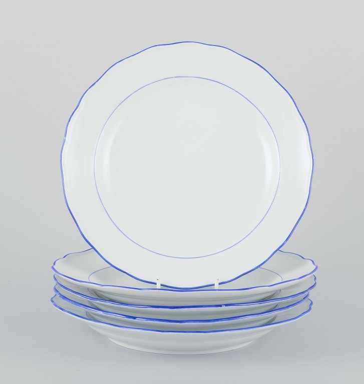 Meissen, Germany. A set of five dinner plates.