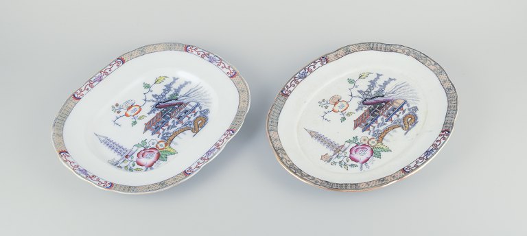 Rörstrand, two oval ‘Japan’ faience dishes.