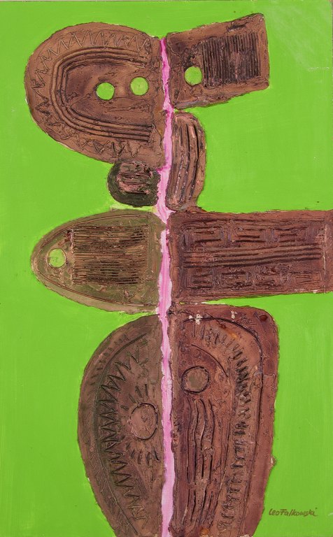 Leopold Falkowski (1913-1994), polsk kunstmaler. 
Olie/mixed media på plade.