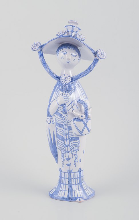 Bjørn Wiinblad (1918-2006). ‘Autumn’ from the series ‘The Four Seasons’, 
figurine in blue-glazed earthenware.