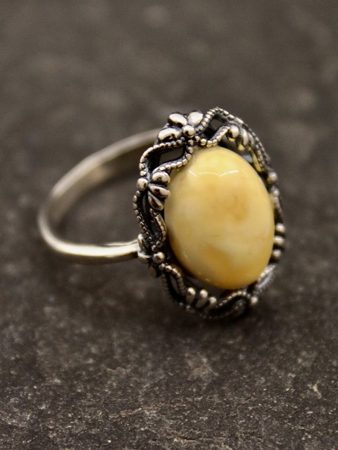 Sterling silver ring with bone