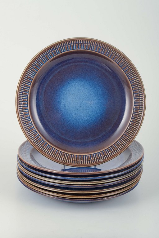 Gefle, 8 small luncheon plates, Kosmos series.
