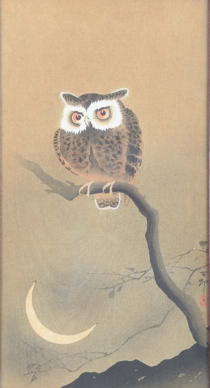 Ohara Koson (1877–1945), Ugle ved måneskin. Japan