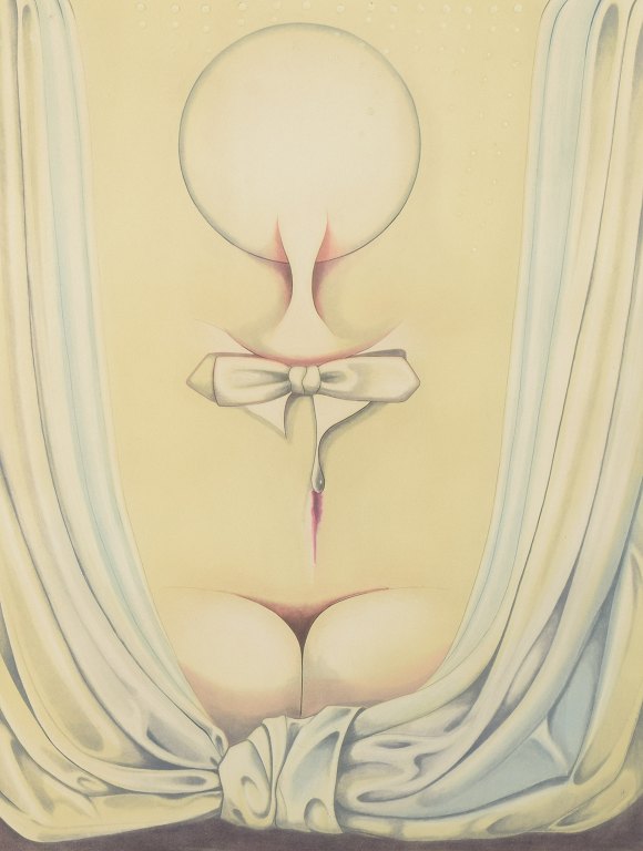 Bert Johnny Nilsson, Sverige, 1976. Farveætsning med surrealistisk motiv.
