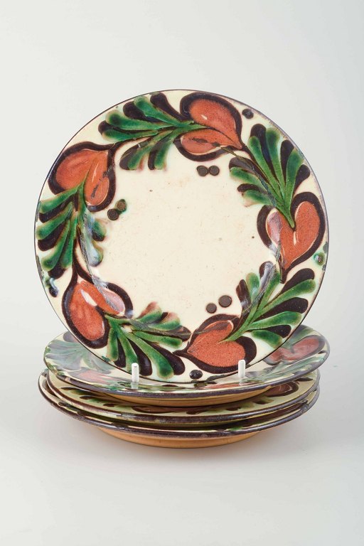 Kähler, DenmarkSet of four small plates from the Marguerite service.