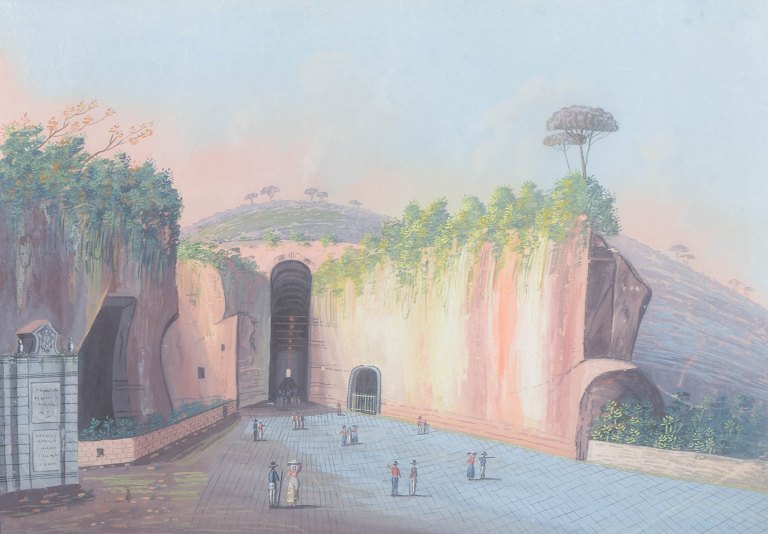 Italiensk kunstner (ca. 1900)
“Grotta di Pozzuolo”
Gouache på papir.