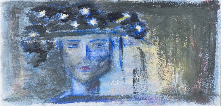 Svensk kunstner
Kvindeansigt.
Olie på lærred.