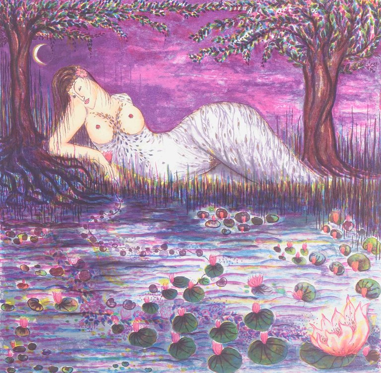 Inger Winther
“Nattens Blomst”.
Farvelitografi.