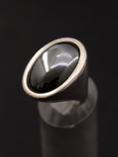Sterling silver ring with bloodstone