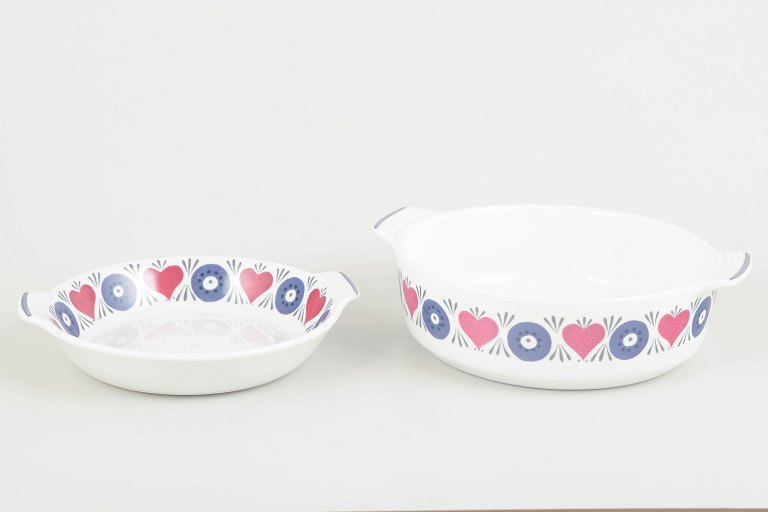 Marianne Westman for Rörstrand.Ovenproof bowl and dish, Silja model, 1960s.