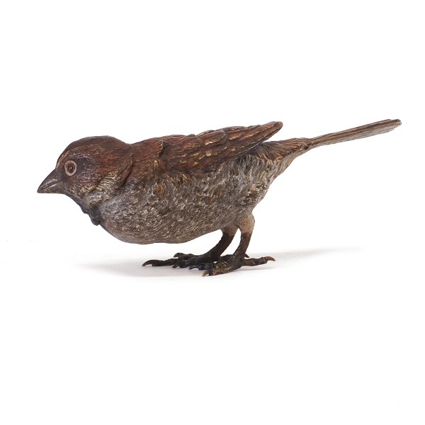 Vienna bronze figurine in the shape of a bird. H: 5,5cm. L: 14cm