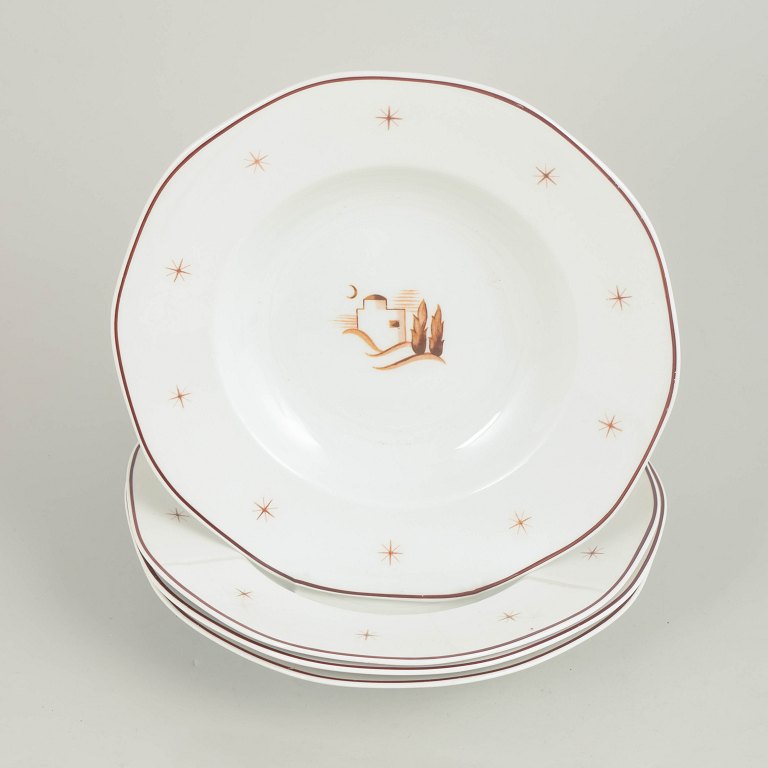 Arabia, Orient, sæt med 4 dybe tallerkener.