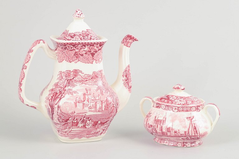 Set of coffee pot and sugar bowl, Mason’s and Palissy.
