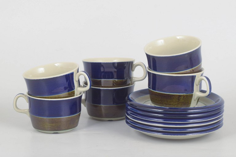 Marianne Westman for Rörstrand, set of six Elisabeth cups and saucers.