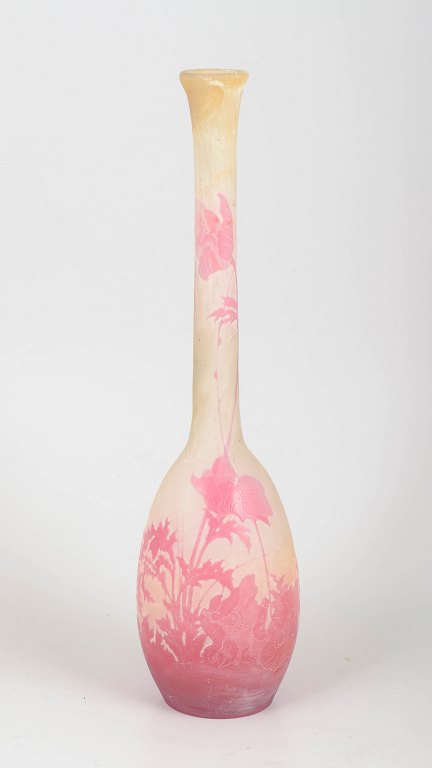 Émile Gallé, large Art Nouveau vase.