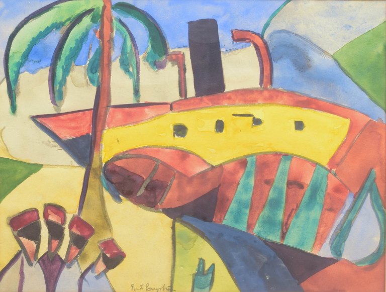 Per F. Engström, watercolour, listed Swedish artist.